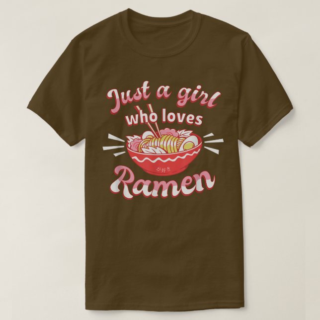Bara en flicka som kärlek Ramen Anime Kawaii Japan T Shirt (Design framsida)