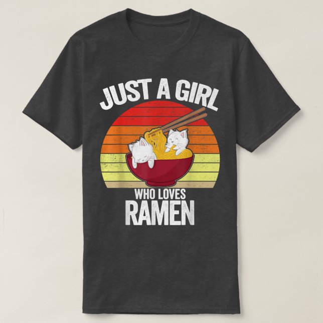 Bara en flicka som Kärlek Ramen Cat Kitten Sweater T Shirt (Design framsida)