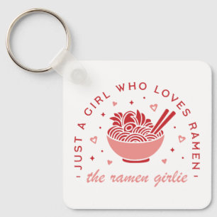 Bara en flicka som kärlek Ramen noodles kawaii gir Nyckelring