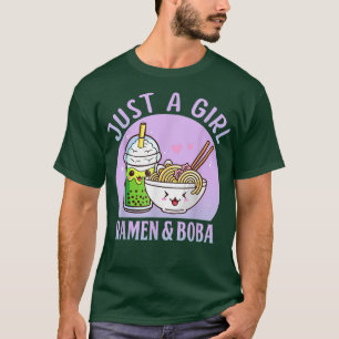Bara en flicka som Kärlek Ramen och Boba Kawaii Ja T Shirt