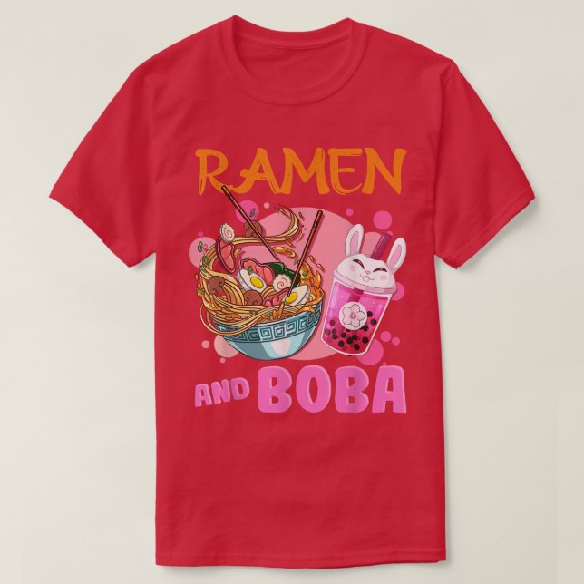 Bara en flicka som Kärlek Ramen och Boba Kawaii Ja T Shirt (Design framsida)
