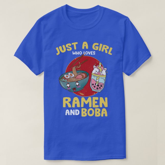 Bara en flicka som Kärlek Ramen och Boba - Kawaii  T Shirt (Design framsida)