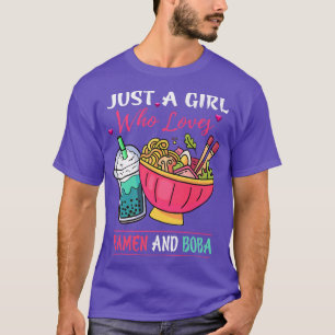 Bara en flicka som Kärlek Ramen och Boba Tea Kawai T Shirt