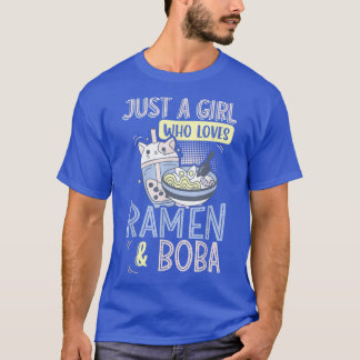 Bara en flicka som Kärlek Ramen och Bubble Tea T Shirt