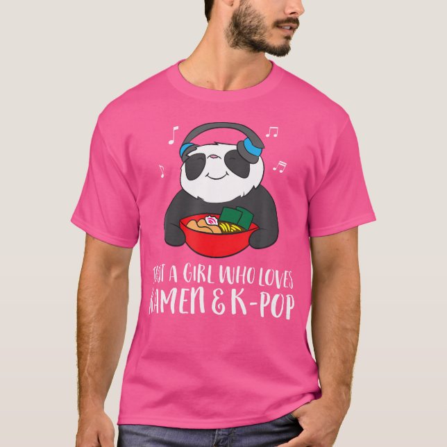 Bara en flicka som Kärlek Ramen och K-Pop T Shirt (Framsida)