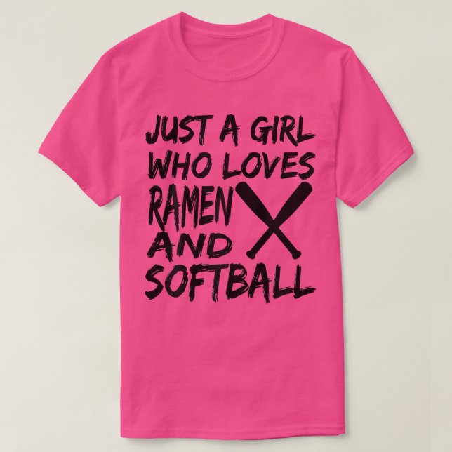 Bara en flicka som Kärlek Ramen och Softball-sof T Shirt (Design framsida)