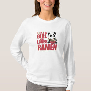 Bara en flicka som Kärlek Ramen Panda Kawaii T Shirt