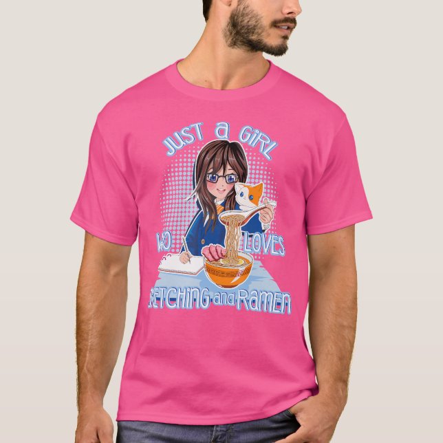 Bara en flicka som Kärlek Ramen Sketching Shirt Ja T Shirt (Framsida)