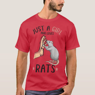 Bara en flicka som Kärlek Råttor Women Girls Råtta T Shirt