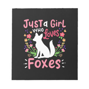 Bara en flicka som Kärlek rävar och blommor Anteckningsblock
