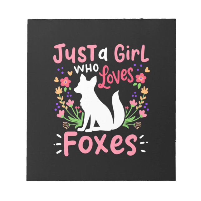 Bara en flicka som Kärlek rävar och blommor Anteckningsblock (Framsida)