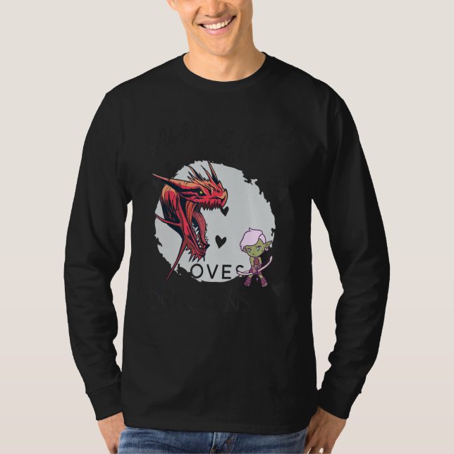 Bara en flicka som Kärlek Red Dragons Fairy Sayer T Shirt (Framsida)