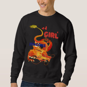Bara en flicka som Kärlek Red Dragons flyger till Lång Ärmad Tröja