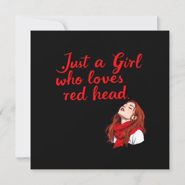 Bara en flicka som Kärlek Red Head Inbjudningar (Framsida)