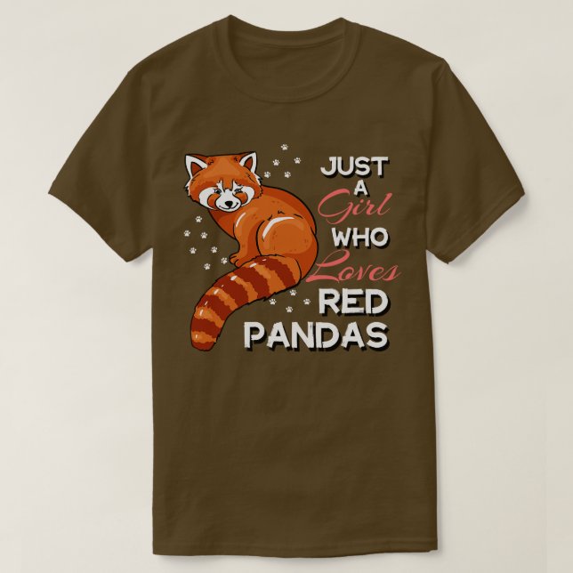 Bara en flicka som Kärlek Red Pandas 3 T Shirt (Design framsida)