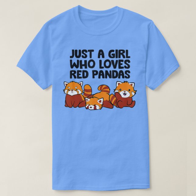 Bara en flicka som Kärlek Red Pandas Cute Red Pand T Shirt (Design framsida)
