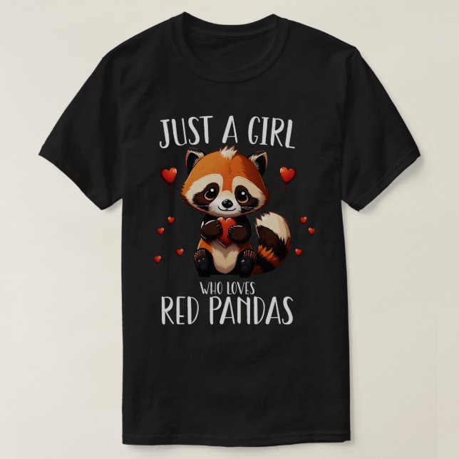 Bara en flicka som Kärlek Red Pandas Tee Women Gir (Design framsida)