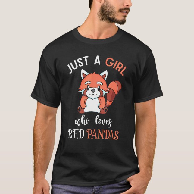 Bara en flicka som Kärlek Red Pandas Wildlife Anim T Shirt (Framsida)