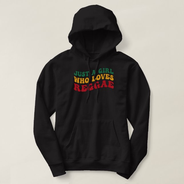Bara en flicka som Kärlek Reggae Groovy Women Rast Hoodie (Design framsida)