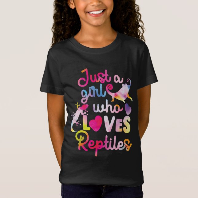 Bara en flicka som Kärlek reptiles Lizard Watercol T Shirt (Framsida)
