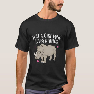 Bara en flicka som Kärlek Rhinos Cute Rhinoceros Ä T Shirt
