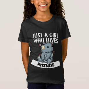 Bara en flicka som Kärlek Rhinos Cute Rhinoceros T Shirt
