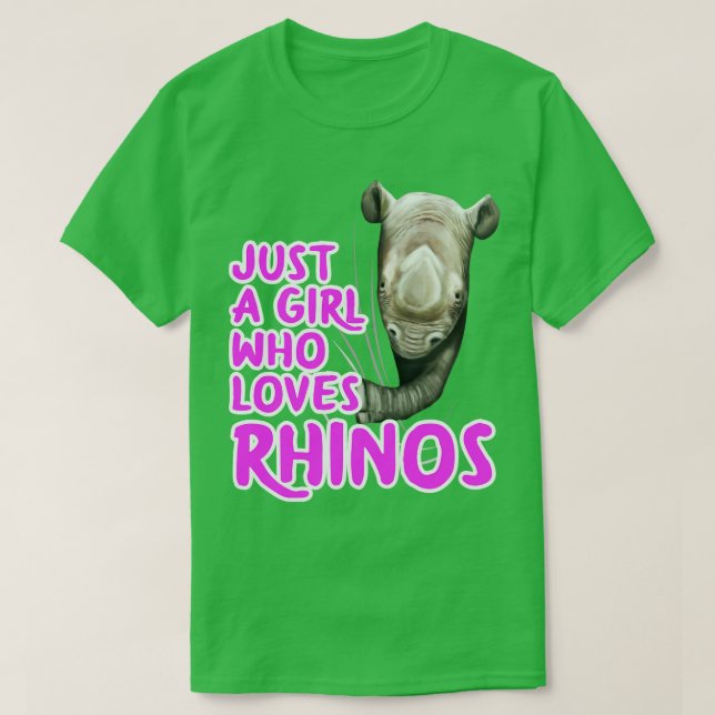 Bara en flicka som Kärlek Rhinos T Shirt (Design framsida)