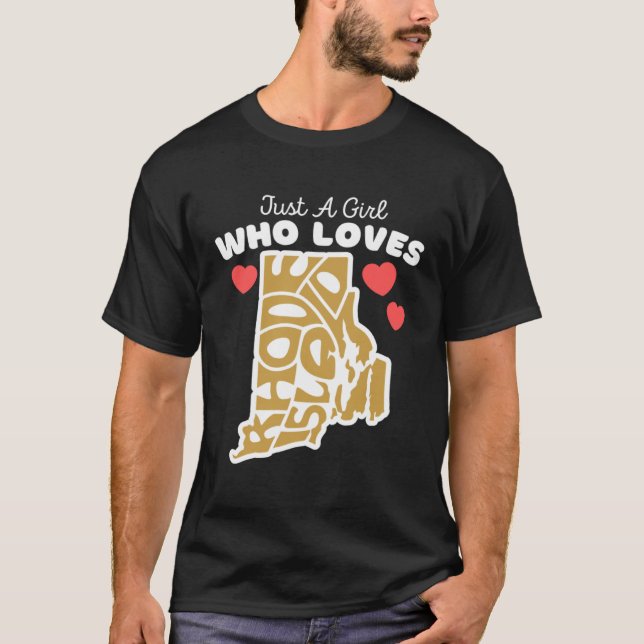 Bara en flicka som Kärlek Rhode island Cute Rhode  T Shirt (Framsida)