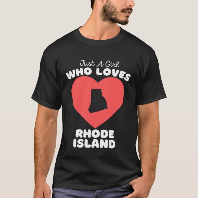 Bara en flicka som Kärlek Rhode island Cute Rhode  T Shirt (Framsida)