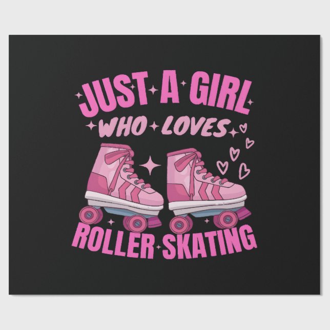 Bara en flicka som Kärlek Roller Skating Presentpapper (Platt)