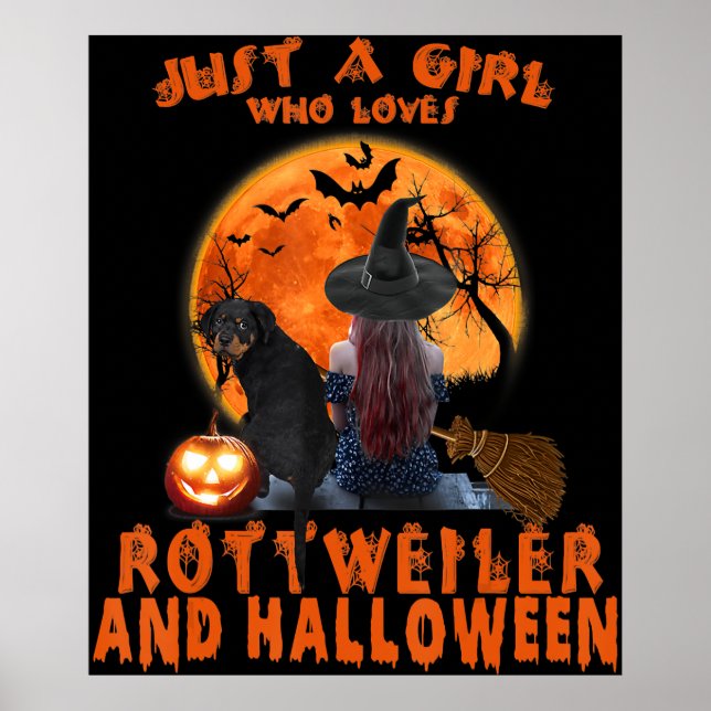 Bara en flicka som Kärlek Rottweiler Hund och Hall Poster (Framsidan)