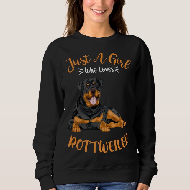 Bara en flicka som Kärlek Rottweiler Idea T Shirt (Framsida)