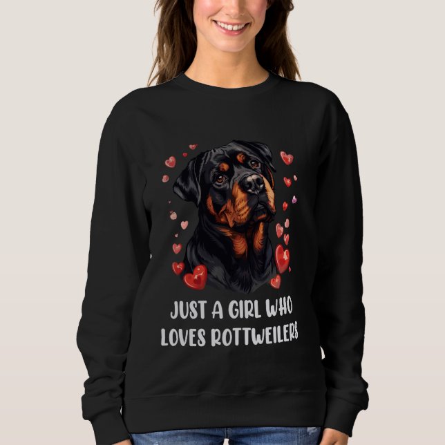 Bara en flicka som Kärlek Rottweilers - Funny Rott T Shirt (Framsida)