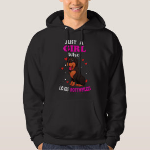 Bara en flicka som Kärlek Rottweilers Rottweiler G Hoodie