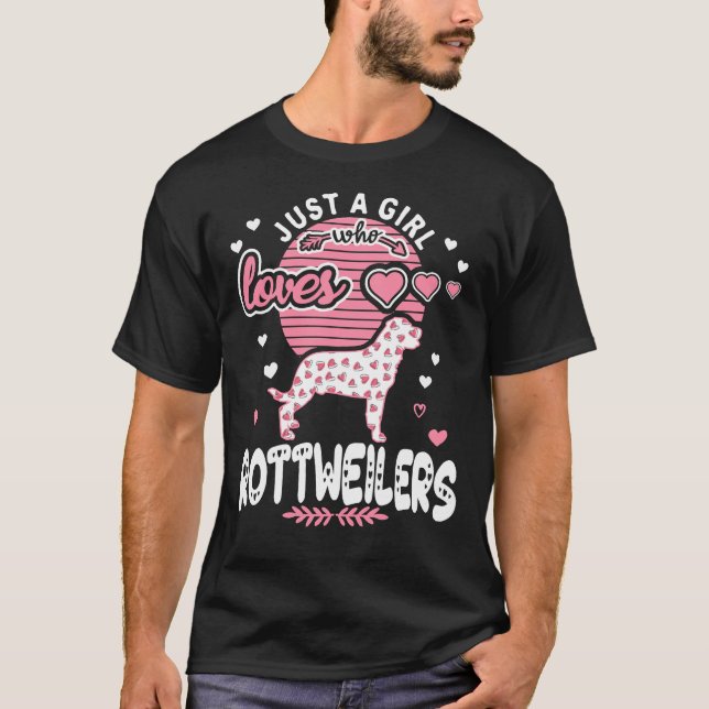 Bara en flicka som Kärlek Rottweilers Rottweiler p T Shirt (Framsida)