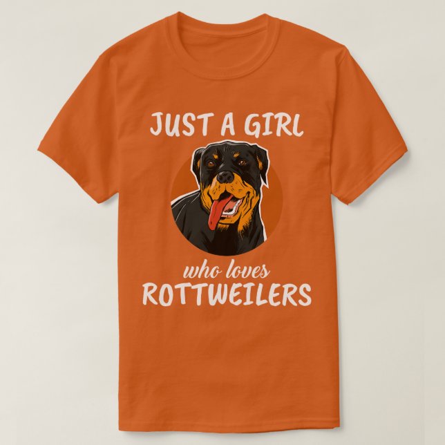 Bara en flicka som Kärlek Rottweilers T Shirt (Design framsida)