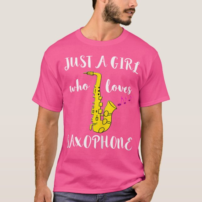 Bara en flicka som Kärlek Saxophone Sax Saxophonis T Shirt (Framsida)