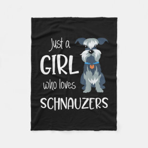Bara en flicka som kärlek schnauzers hund _ schnau fleecefilt