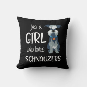 Bara en flicka som kärlek schnauzers hund _ schnau kudde