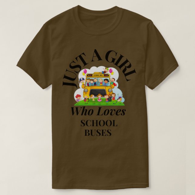 Bara en flicka som kärlek School Buss 2 T Shirt (Design framsida)