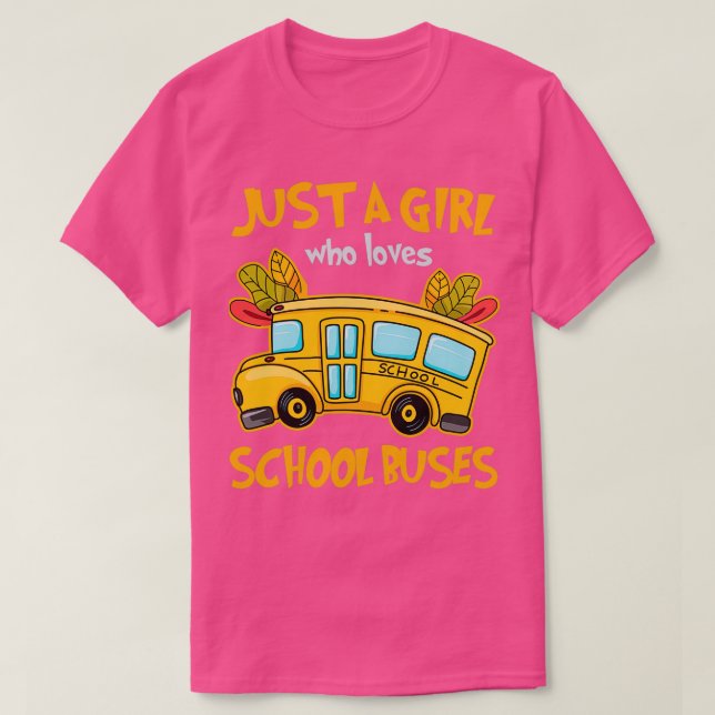 Bara en flicka som Kärlek School Buss Cute Kids Bu T Shirt (Design framsida)