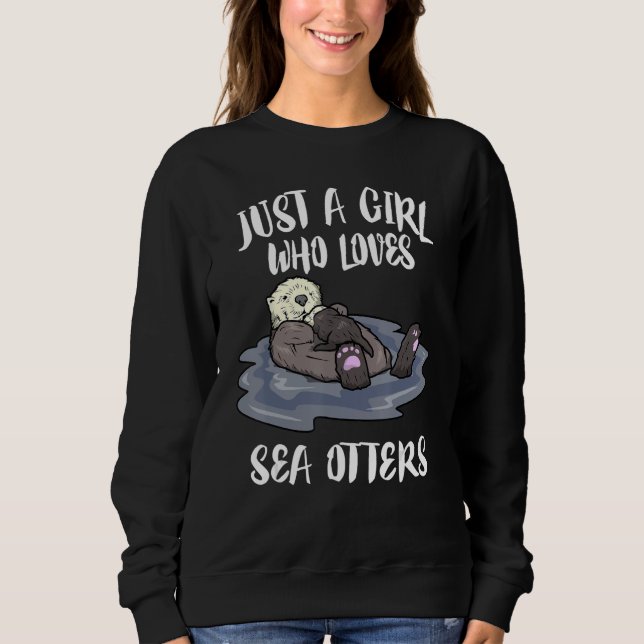Bara en flicka som Kärlek Sea Otters ger T Shirt (Framsida)