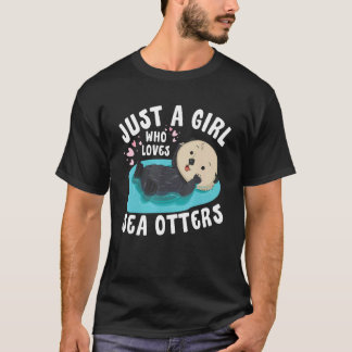 Bara en flicka som kärlek Sea Otters Sea Otter Med T Shirt