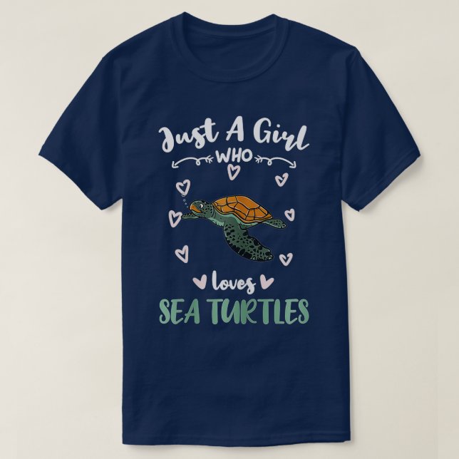 Bara en flicka som Kärlek Sea Turtles (2) T Shirt (Design framsida)