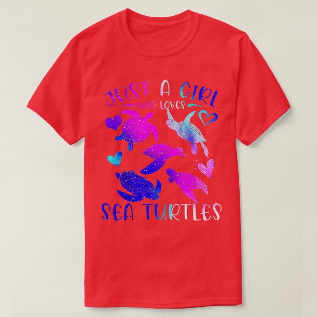 Bara en flicka som Kärlek Sea Turtles - Sea Turtle T Shirt (Design framsida)