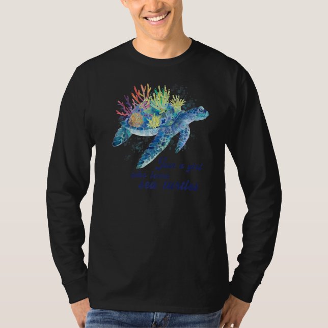 Bara en flicka som Kärlek Sea Turtles sommarhavshu T Shirt (Framsida)