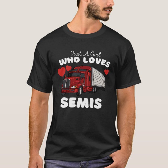 Bara en flicka som Kärlek semis cute Girls Semi La T Shirt (Framsida)