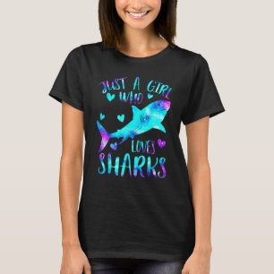 Bara en flicka som Kärlek Sharks Galaxy Shark Them T Shirt