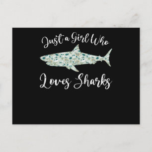 Bara en flicka som Kärlek Sharks - ger havshajen Meddelande Vykort
