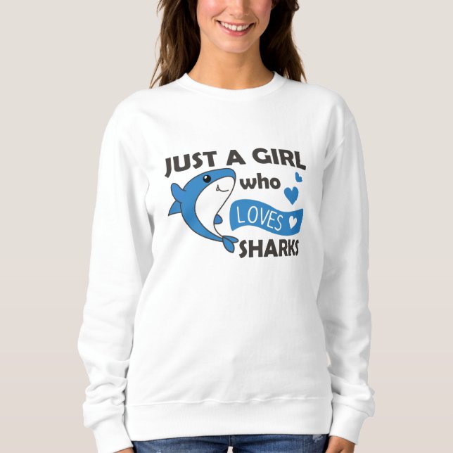 Bara en flicka som Kärlek Sharksars en underlig ha T Shirt (Framsida)